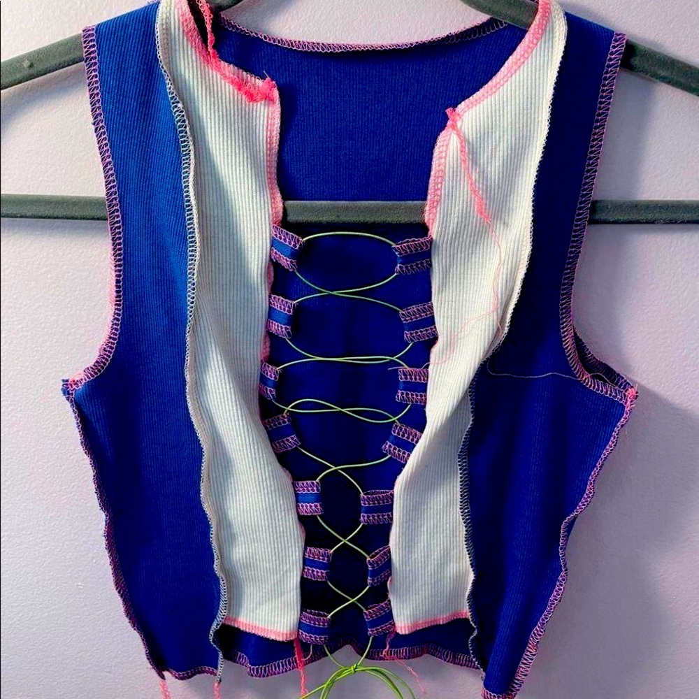 Y2K Patchwork tank crop top